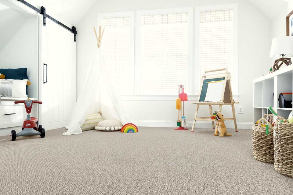 kid's room with carpet